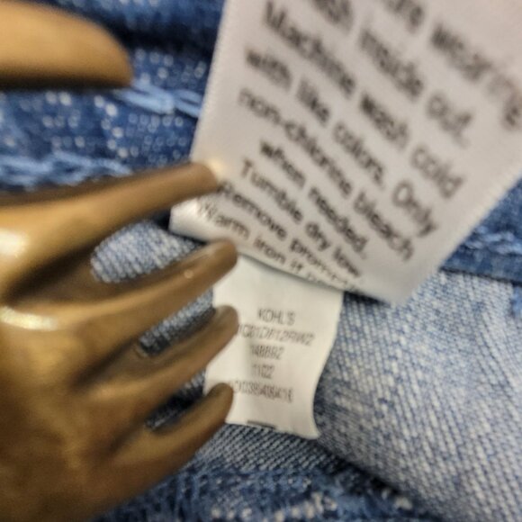 Croft & Barrow Capri Womens XS Crop Blue Denim Jeans Pants Pull On Elastic - Picture 13 of 13